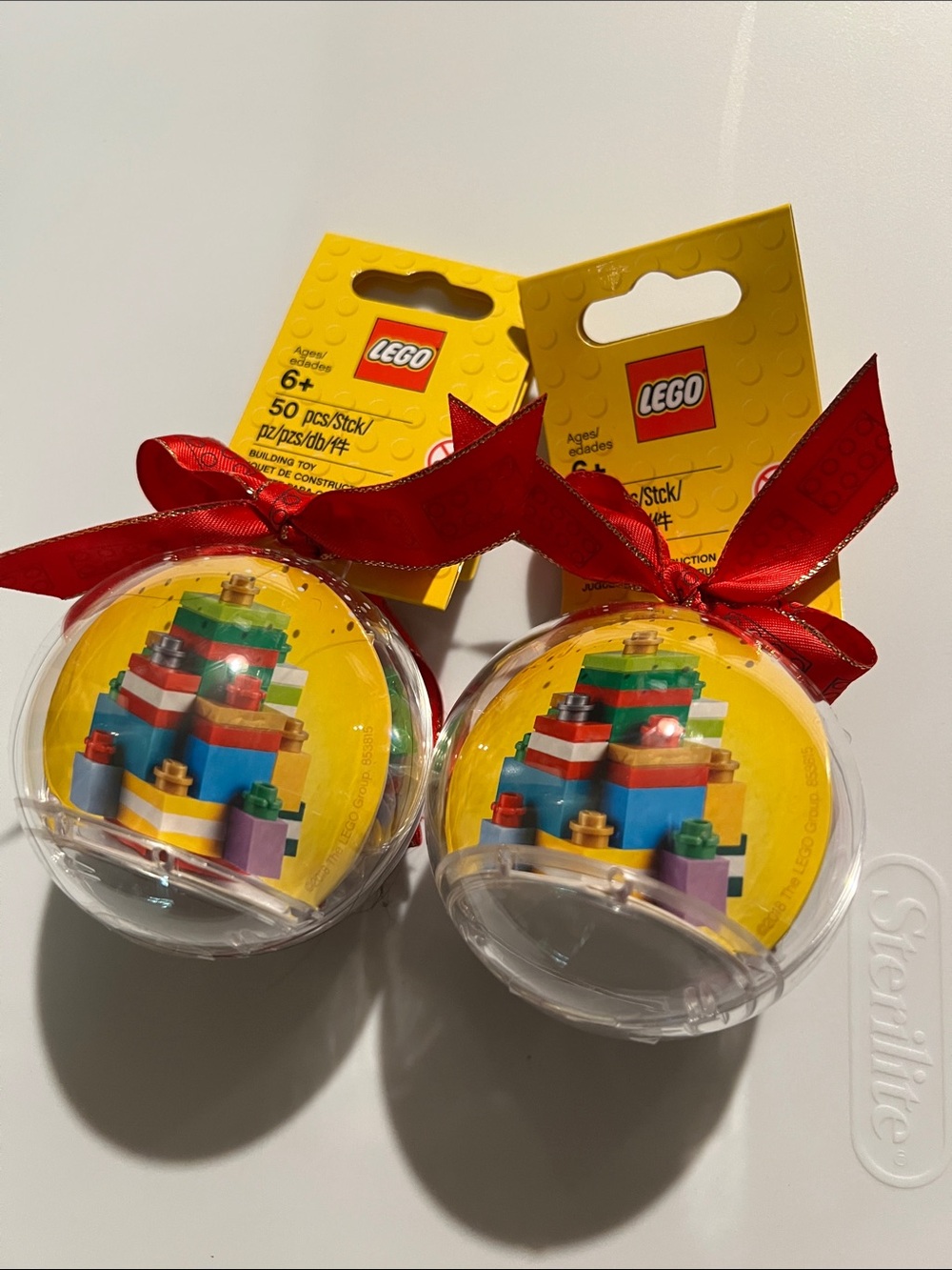 2 x LEGO 853815 Kids Toys Holiday Ornament Building Set - Red Ribbon